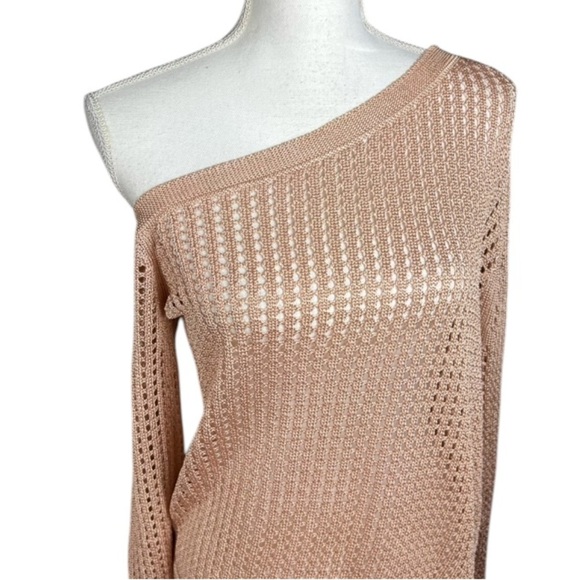 Revolve Sweater Womens Small LPA Leo Knit Crochet Off Shoulder Girly Pulloverr - Picture 4 of 7